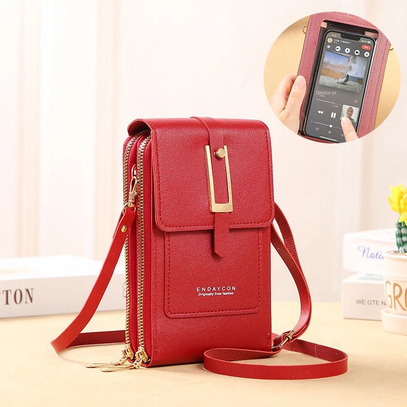 Cartera Bandolera Multifunción con Ventana para Teléfono - nexusbeauty.shop