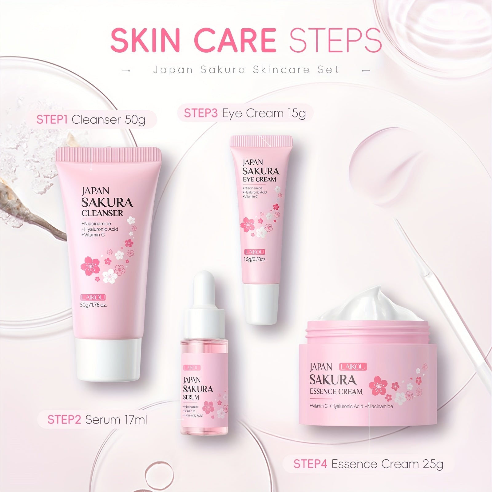 Sakura Bloom | Set de Cuidado Facial Revitalizante (4 piezas) - nexusbeauty.shop